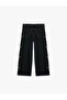 Cotton Star Patterned Wide Leg Denim Trousers - 4