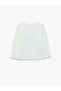 Long Sleeve Cotton Textured Crew Neck Teddy Bear Printed T-Shirt - 2