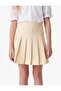 Cotton Gabardine Fabric Basic Pleated Skirt - 4