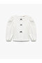 Bow Long Sleeve Crew Neck Blouse - 2