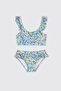 Littemare Girls' Upf 40+ Uv Protection Ruffle Detailed Saks Bikini Set - 4