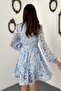 Blue Belted Short Dress - 4