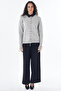 Lace Trimmed Knitwear Cardigan Gray - 3