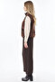 High Collar Suede Vest Chocolate - 5