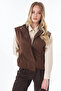 High Collar Suede Vest Chocolate