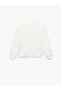 Crew Neck Bow Detail Long Sleeve Fleece-Lined Sweatshirt - 3