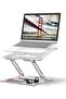 Foldable Laptop Holder with Heat-Vent, Ergonomic Portable Aluminum Computer Stand for Desk, Adjustable Laptop Riser