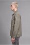 100% Cotton Single Pocket Hidden Placket Boxy Fit Basic Shirt Jacket F7124Ax26Au - 3