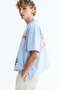 Oversized Fit Printed raw-edge cotton T-shirt - 3