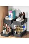 Under Sliding Cabinet Basket Organizer 2 Tier Storage Under Cabinet Bathroom Under Sink Organizers Storage Black Under Sink Storage Multi Purpose Storage Shelf for Kitchen Office - 2
