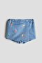 Embroidery-detail denim skort - 2