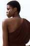 Draped one-shoulder top - 5