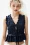 Smocked denim top