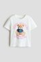 Print-motif cotton T-shirt