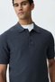 Slim Fit Textured-knit polo shirt - 4