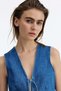 Tie-front denim waistcoat - 4