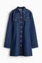 Flared-skirt denim dress