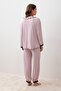 Long Sleeve Polka Dot Lace Trim Elastic Cuffs Lycra Viscose Pajama Set - 5