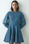 Flared-skirt denim dress - 2