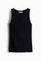 Ribbed cotton vest top