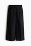 Ankle-length linen-blend trousers