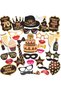 70th Birthday Photo Booth Party Props Brown & Golden Glitter, Birthday Party Decoration, Birthday Party Item