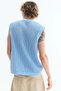 Regular Fit Hole-knit sweater vest - 4