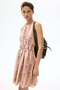 Flared-skirt halterneck dress
