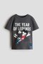Print-motif cotton T-shirt