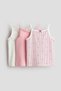 3-pack cotton strappy tops - 2