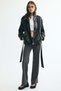 Low-waisted twill trousers
