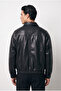 Men's Oversize Unisex Leather Jacket with Fur Inside - 3