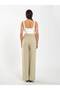 Women's Ecru Sleeveless Square Neck Thick Strap Slim Fit Viscose Blended Body Blouse - 5