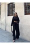 Women's Black Viscose Cardigan Triple Set