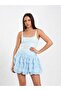 Women's Baby Blue Sleeveless Square Neck Thick Strap Slim Fit Viscose Blended Body Blouse - 6