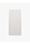 Slim Fit Midi Length Pencil Skirt with Stitching Detail - 6