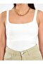 Women's Ecru Sleeveless Square Neck Thick Strap Slim Fit Viscose Blended Body Blouse - 8