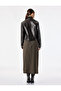 Normal Waist Draped Slit Detailed Midi Double Breasted Pencil Skirt - 4