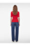 Drapeli Slit Detailed Short Sleeve V-Neck Knitwear Sweater - 3