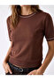 Viscose Blended Crew Neck Short Sleeve Knit Sweater - 4