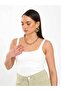 Women's Ecru Sleeveless Square Neck Thick Strap Slim Fit Viscose Blended Body Blouse - 7