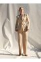 Women's Stone High Waist Wide Leg Long Side Pockets Straight Woven Flowy Pants - 6