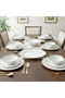 ZAYA 32 Pc New Bone China Dinner Set for 6 Persons – White Embossed Ornamental Design - 2