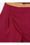 Women's Burgundy City Short Single Pleated High Waist Woven Shorts with Side Pockets