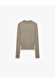 Long Sleeve Half Buttoned Glittery Fit Polo Neck Knit Sweater - 2