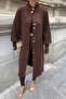 Women's Brown Stylish Buttoned Soft Textured Knitwear Cardigan - 7