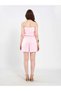 Women's Pink Lace Detailed City Shorts with High Waist and Side Pockets, Short Legs