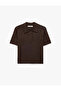 Sheep Wool Blended Buttoned Short Sleeve Polo Collar Knitwear Sweater