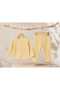 Baby Yellow 100% Cotton Openwork Pajamas 2-Piece Set - 3