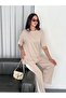 Modal Striped Slit Detailed Trousers T-Shirt Set - 3